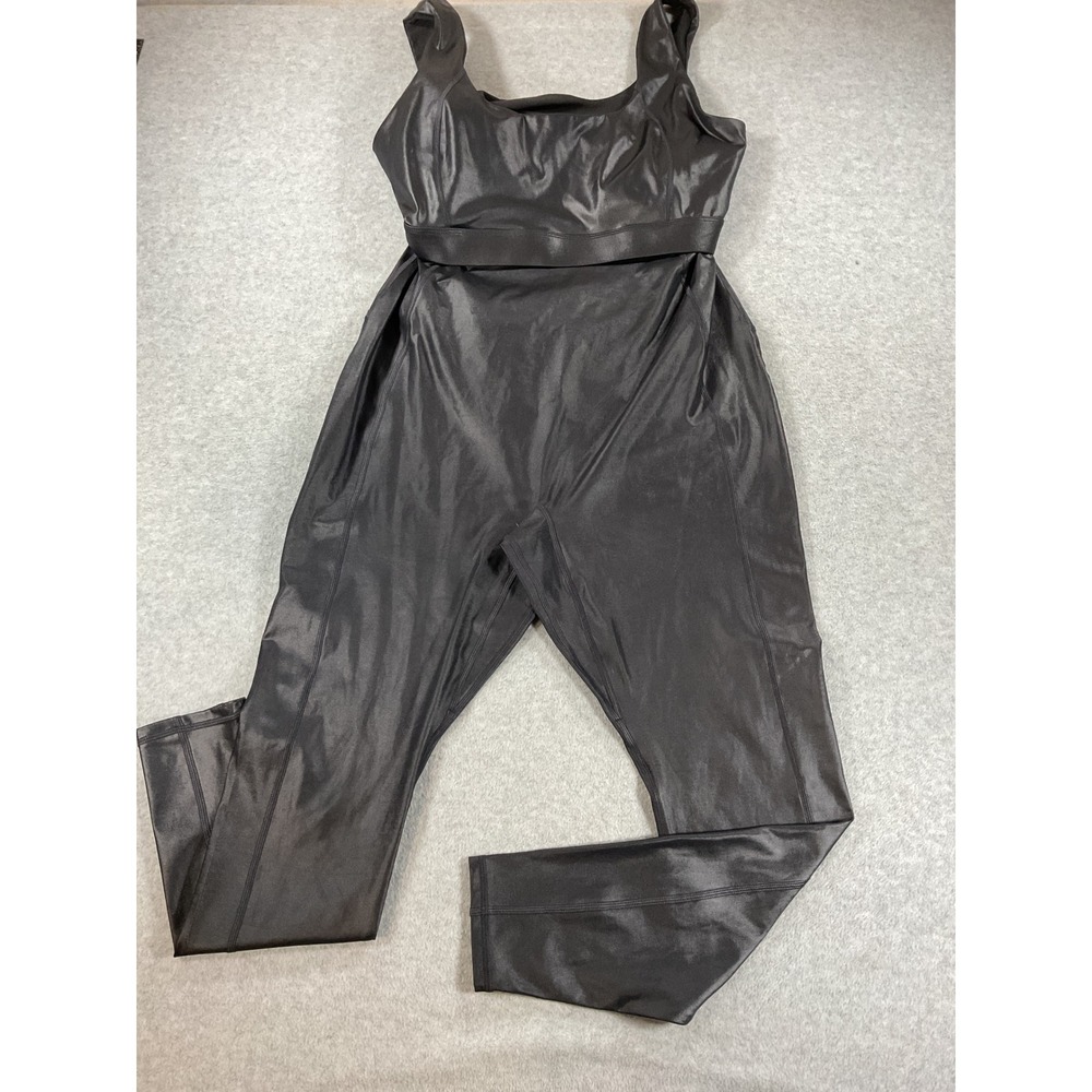 Fabletics Black High Shine Activewear Jumpsuit Cutout Back XXL 1X 2877